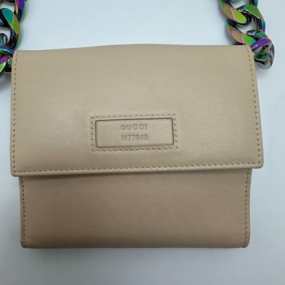 Gucci Compact Leather Wallet Beige Neutral - Picture 4 of 16